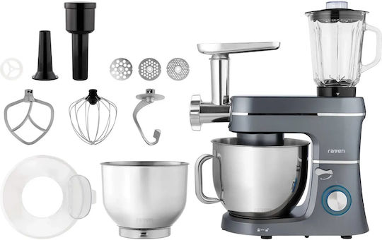Raven Mixer Planetar 1400W cu Bol Inoxidabil 7lt Gri