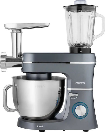 Raven Mixer Planetar 1400W cu Bol Inoxidabil 7lt Gri
