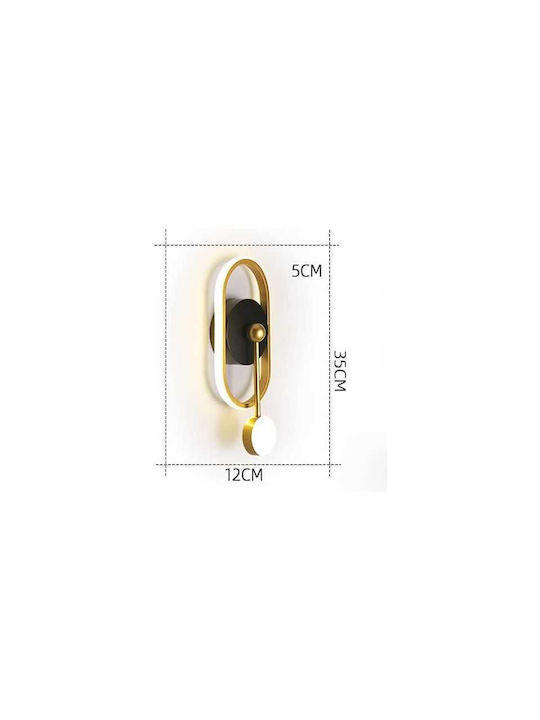 Lampă de perete modernă neagră aurie 34w 3 tipuri de lumină