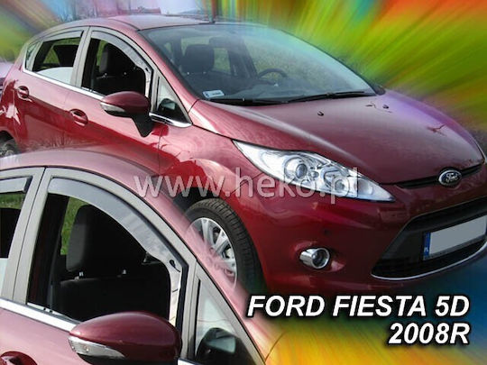 Heko Satz Windabweiser Vordere und Hintere Dark Fime für Ford Fiesta 5D 2008 4Stück