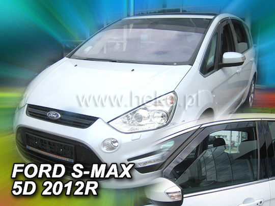Heko Set of Windbreakers Front Car Dark Fime for Ford S-Max 2pcs