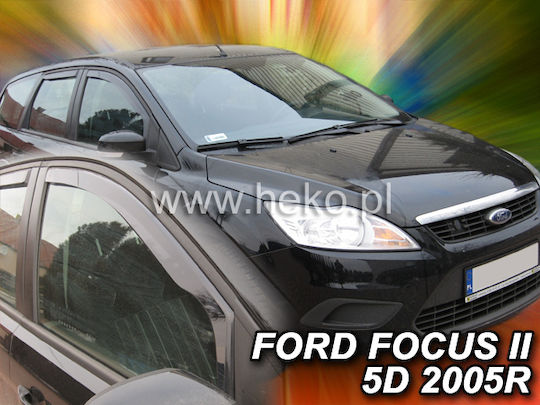 Heko Satz Windabweiser Vordere und Hintere Dark Fime für Ford Focus 4Stück