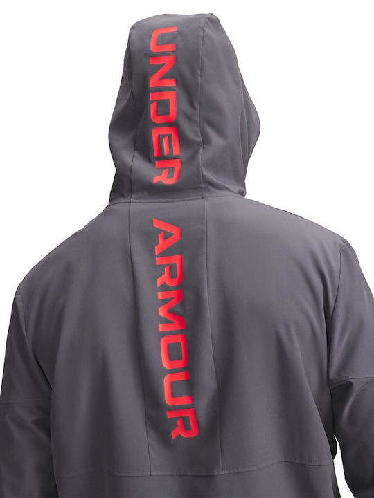 Woven Herren Jacken Wasserdicht Castlerock / Mod Gray / Racer Red
