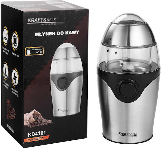 Kraft & Dele Râșniță Electrică de Cafea 300W cu Capacitatea de 60gr