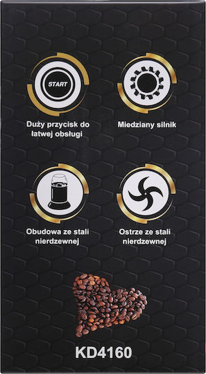 Kraft & Dele Râșniță Electrică de Cafea 300W cu Capacitatea de 60gr