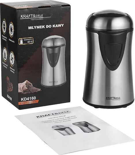 Kraft & Dele Râșniță Electrică de Cafea 300W cu Capacitatea de 60gr