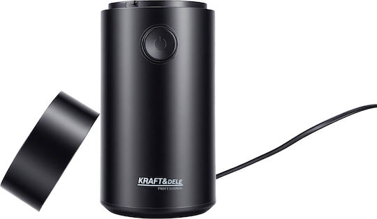 Kraft & Dele Râșniță Electrică de Cafea 200W cu Capacitate de 50gr Negru