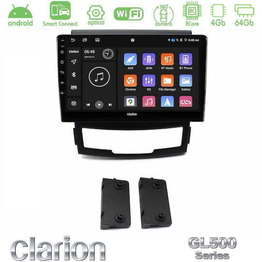Clarion Car Audio System for Ssangyong Korando 2010-2014 (Bluetooth/USB/WiFi/GPS/Apple CarPlay/Android Auto) with 9" Touch Screen