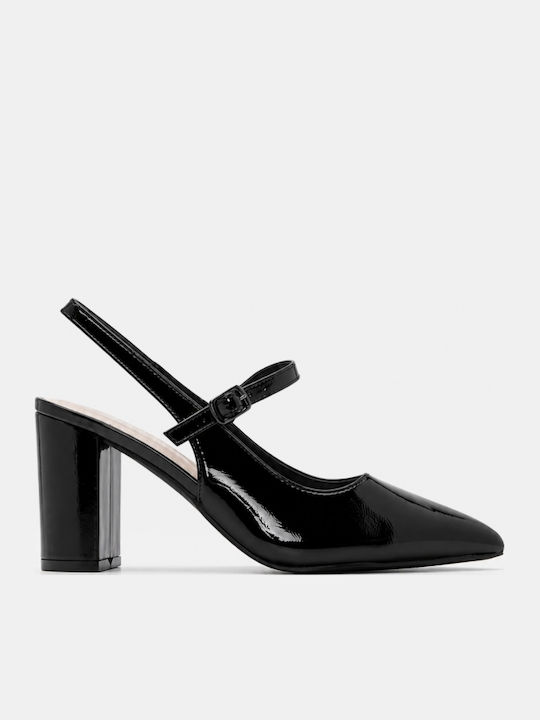 Spitze Zehe Pumps mit Hochem Absatz Schwarz