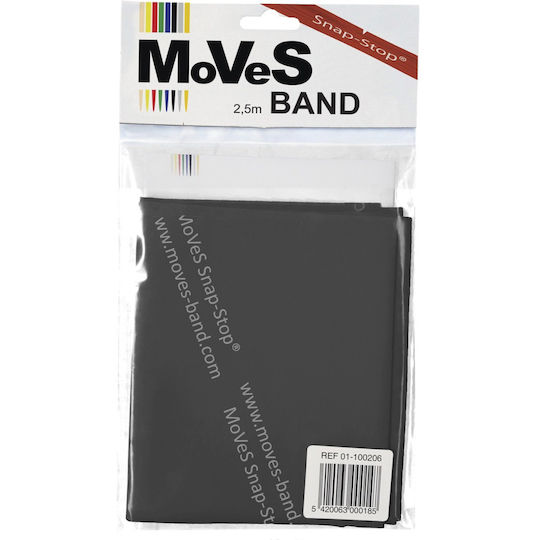 MVS In Motion Band Ελαστικός Ιμάντας Γυμναστικής Πολύ Σκληρός Μαύρος 2.5m