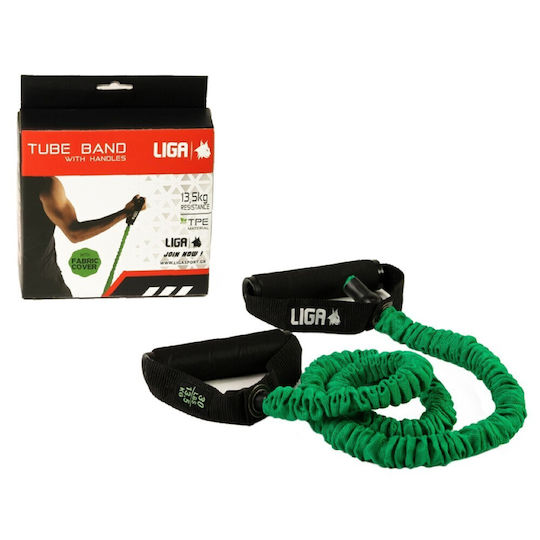 Liga Sport Resistance Band Gymtube Moderate with Handles Green