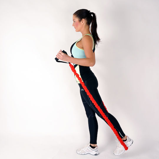 inSPORTline Resistance Band Morpo Heavy - 130cm Widerstandsbänder Gymtube Schwer mit Griffen Rot 1.3m