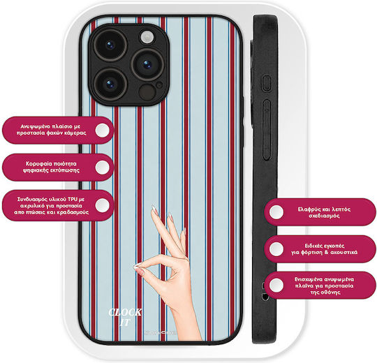 Sonique Stripe Stories Series Mobile Phone Case Motorola Edge 50 Fusion 5G Clock It