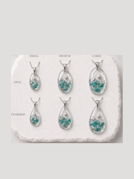 Elle Necklace With Tear Design Made Of Turquoise Resin Elle Necklace With Tear Design Made Of Turquoise Resin