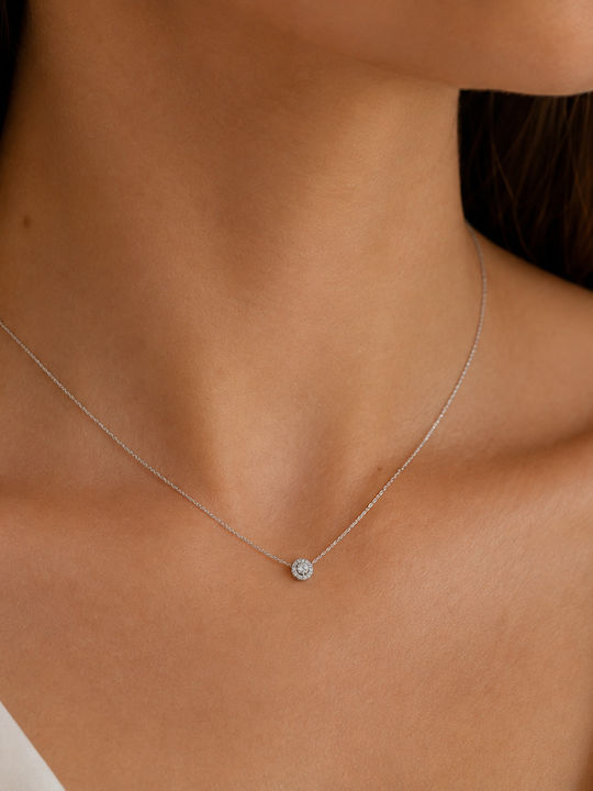 Ioannis Kosmima Halskette aus Weißgold 9K mit Zirkon Blau Ioannis Kosmima Halskette aus Weißgold 9K mit Zirkon Blau