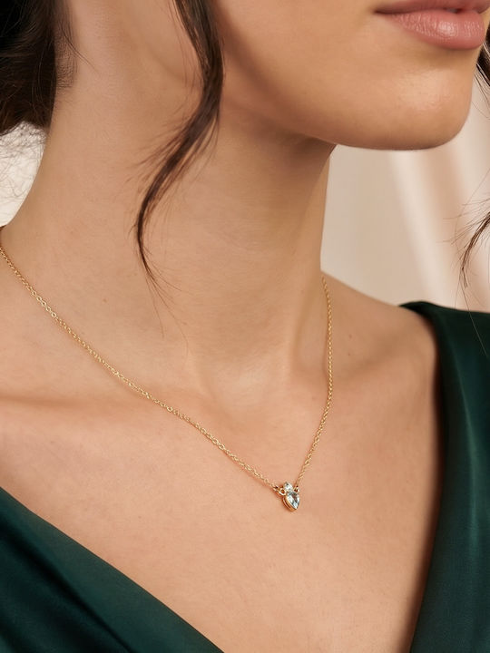 Kiriakos Gofas Necklace From Gold Plated Silver Blue Kiriakos Gofas Necklace From Gold Plated Silver Blue