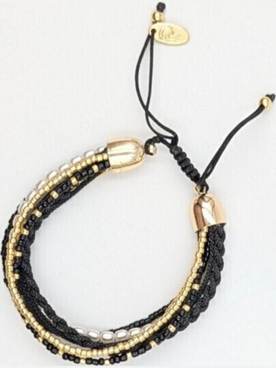 Grekas Women's Macrame Cord Bracelet with Pearls