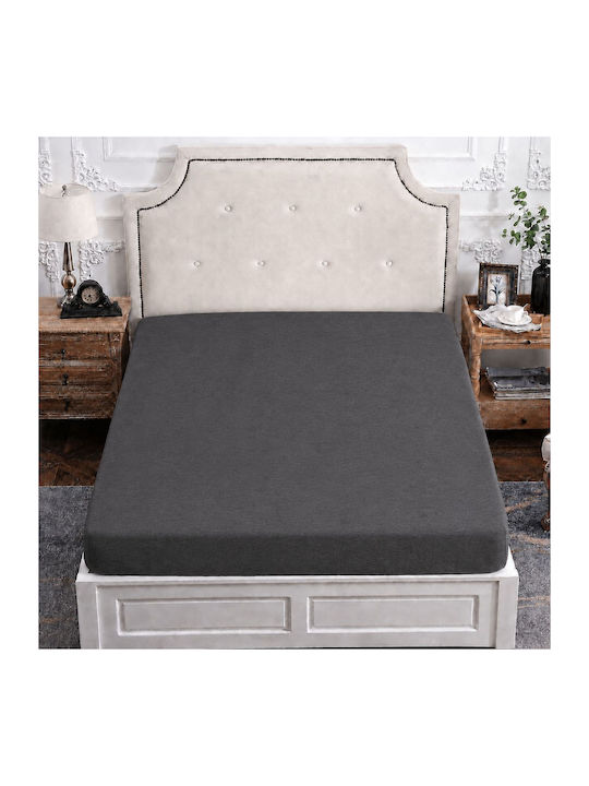 Bed Sheet Double With Rubber Hugger 160x200cm Anthracite