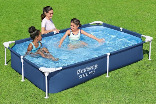 Bestway Steel Pro Swimming Pool with Metallic Frame 221x150x43cm Blue