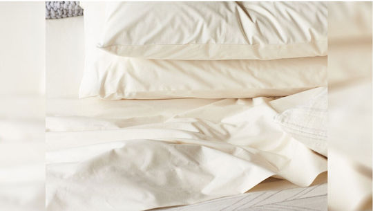 Valeria Home Παπλωματοθήκη Βαμβακερή Ημίδιπλη 180x200 Λευκή