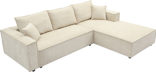 Maden Corner Couch with Left Corner Beige 279x203x90 cm