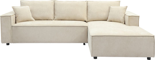 Maden Corner Couch with Left Corner Beige 279x203x90 cm