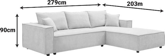 Maden Corner Couch with Left Corner Beige 279x203x90 cm