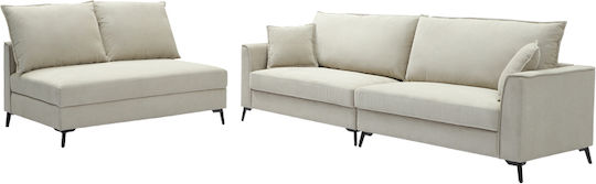 Almy Corner Sofa with Reversible Corner Beige 271x219x91cm