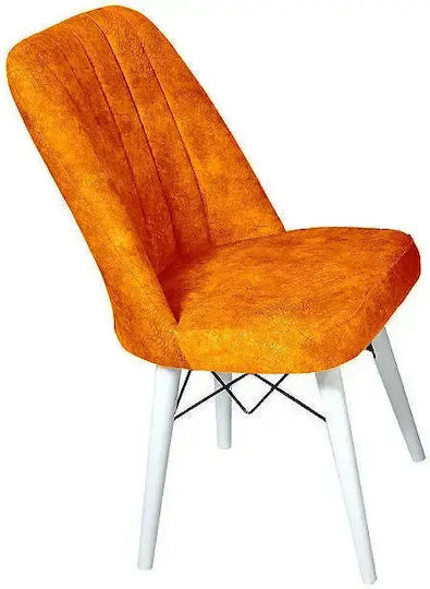 Scaun Sala De Mese Cu Material Textil Portocaliu