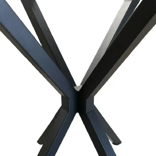Asterixa Masă Rotundă pentru Bucătărie Din Lemn cu Ramă Metalică 70x70x74 cm