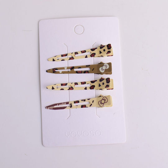 Coffee Leopard Series – Clame De Păr Moi Fără Urme – 4 Bucăți