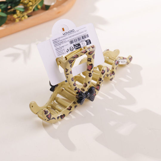 Coffee Leopard Series – Clamă Mare Ondulată De Păr – 13cm