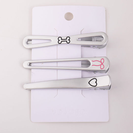Set Cu Clemă De Păr – Combo Argintiu 005 3 Bucăți