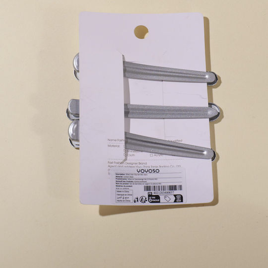 Set Cu Clemă De Păr – Argintii 002 3 Bucăți