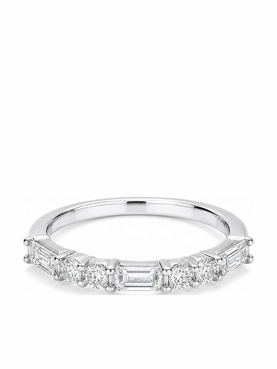 Verita Women's Half Eternity Band Ring with Zircon Made of Silver