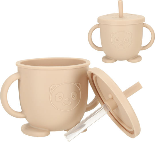 ikonka Silicone Feeding Set with Anti-Slip Base Beige 6 pcs
