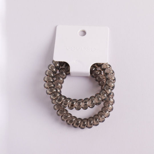 Coil Hair Scrunchies Grey-Brown – 2 Pcs