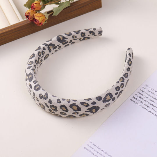 Leopard Print Series Στέκα Μαλλιών – Λευκό