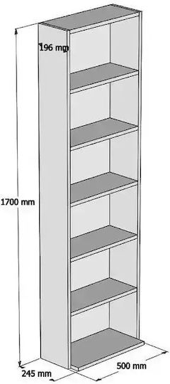 Bibliotecă Maro 160x50x20cm