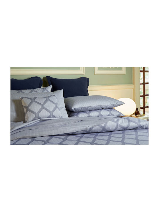 Valeria Home Set Huse Pentru Pilote 100% Bumbac 240x220cm Superdublu Cu 2 Fețe De Pernă Cearșafuri Cidade – 100% Midnight