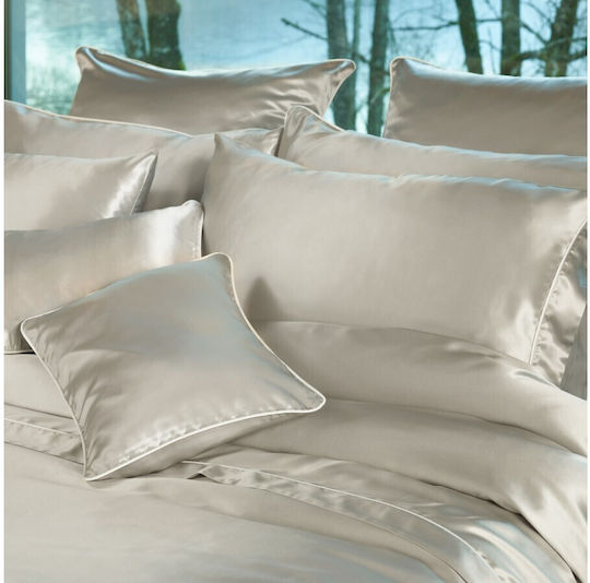Valeria Home Σετ Υπέρδιπλη 240x220cm Σεντόνια Maria – 100% Αγνή Μετάξι Mulberry Μέγεθος Παπλώματος Silver