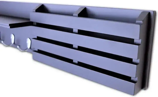 Agățătoare de Perete 3 Compartimente Gri 60x10x15cm