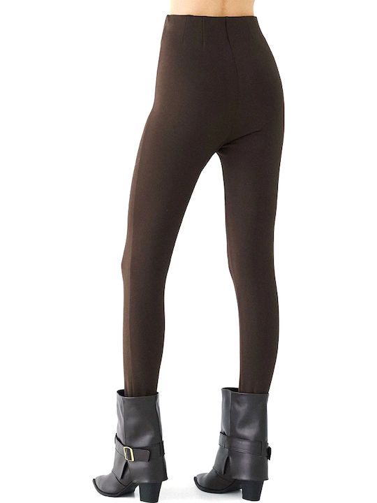 Access Women's High Rise Fabric Trousers with Rubber Band Brown Access Women's High Rise Fabric Trousers with Rubber Band Brown