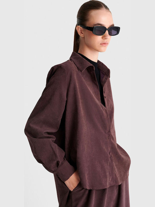 Long Sleeve Women's Shirt Red 8924668-Wine
