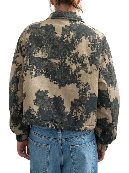 Topshop Μπουφάν Μαυρο- Μπεζ Topshop Μπουφάν Μαυρο- Μπεζ