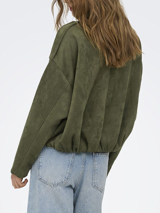 Only Suede Μπουφάν Bomber Πρασινο Only Suede Μπουφάν Bomber Πρασινο