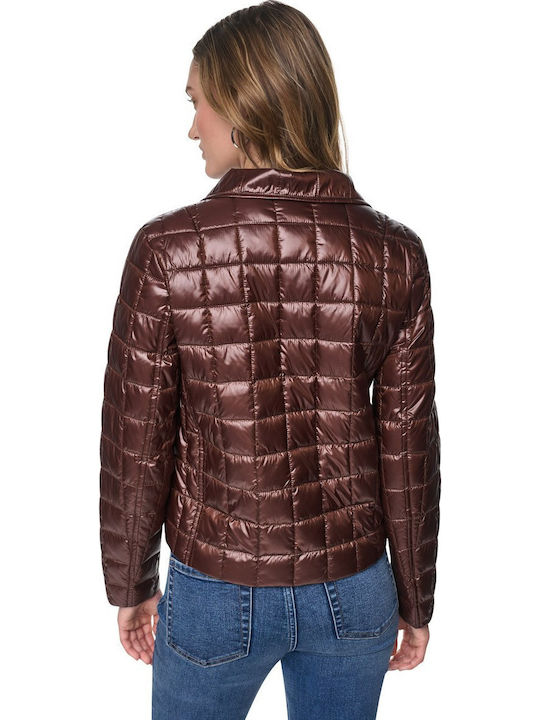 Γυναικείο Μπουφάν για Χειμώνα Καφέ