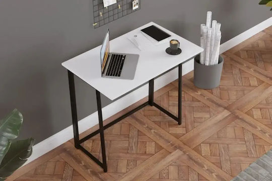 Birou Din Lemn Black-White Cu Picioare Metalice 80x50x75cm