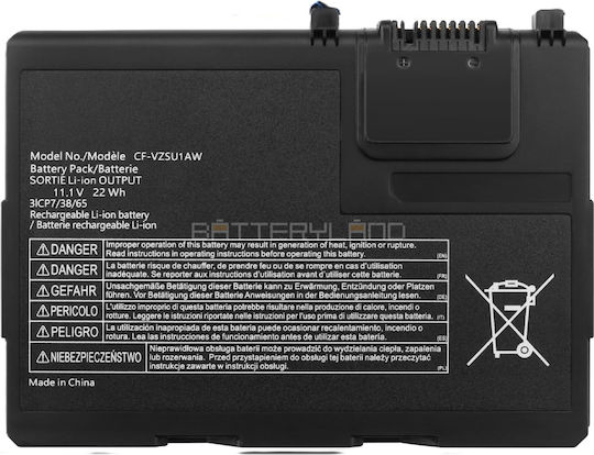 Cf-vzsu1aw Μπαταρία Laptop Panasonic 3 Κύτταρα 11.4v 22wh