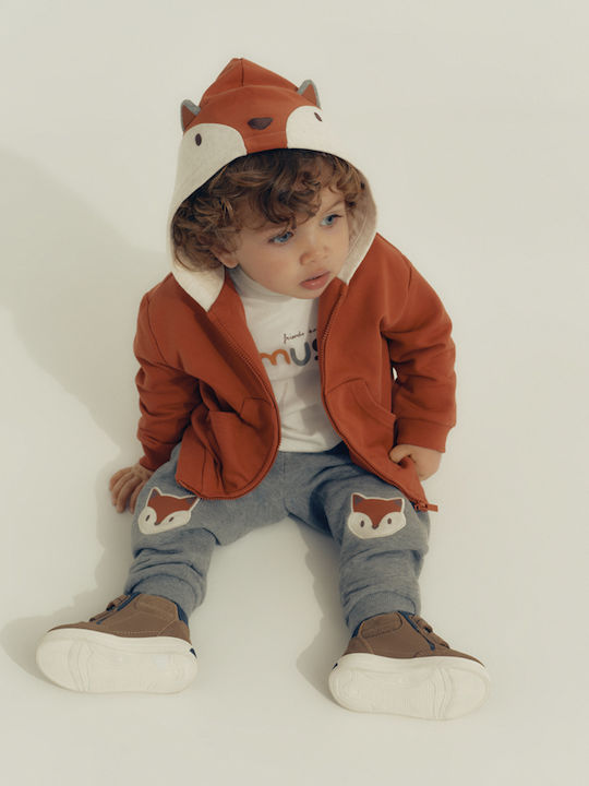 Kids Sweatpants Set Orange 3 Pieces